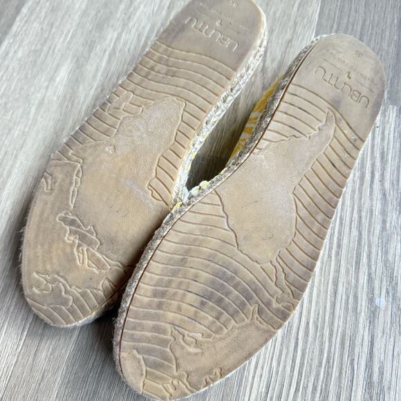 Ubuntu Life Shoes Women 8W Yellow Tropical Espadrille Flat Slip On Canvas - Picture 11 of 14
